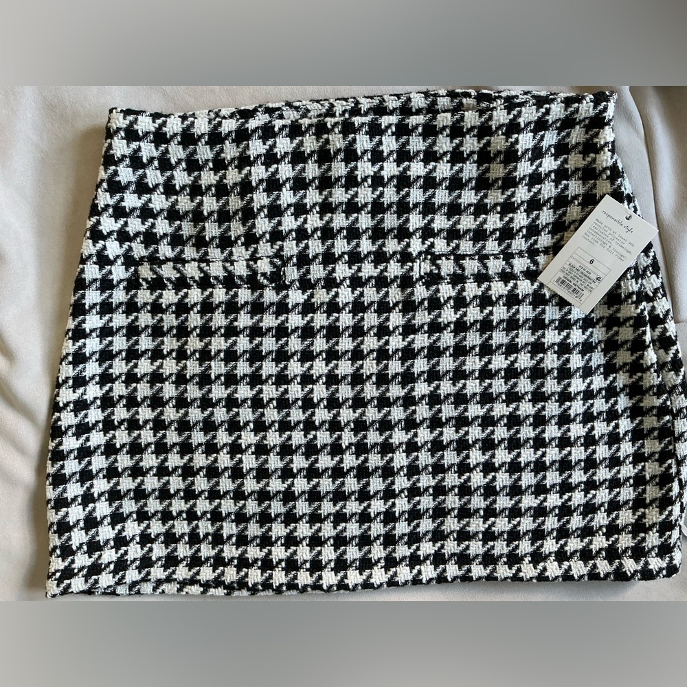 A New Day Monochrome Houndstooth Skirt
